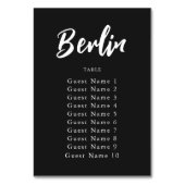 黒いエレガントカスタムテーブル名座席割り当て テーブルナンバー (裏面)
