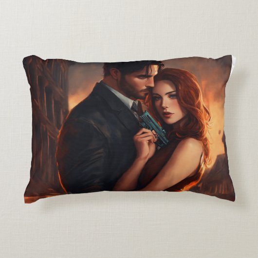 黒いエレガントカラス家紋 – ウィングスプレッド» アクセントクッション (正面)