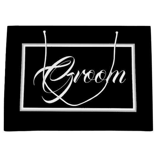 黒いエレガントグルームラージ抱き枕 ラージペーパーバッグ (正面)