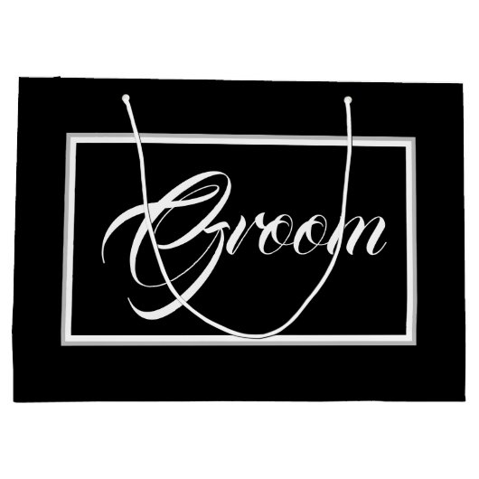 黒いエレガントグルームラージ抱き枕 ラージペーパーバッグ (裏面)