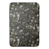 黒いエレガントサテンが集まった顔 バスマット (正面縦)