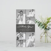 黒いエレガントスカロップバンド6 Photo Chic 結婚's サンキューカード (スタンド正面)