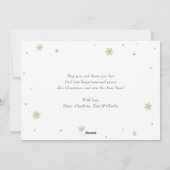 黒いエレガントスノーフレーク写真メリークリスマス シーズンカード (裏面)