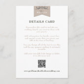 黒いエレガントタンチャプター結婚ページのカード挿入 エンクロージャーカード (正面)