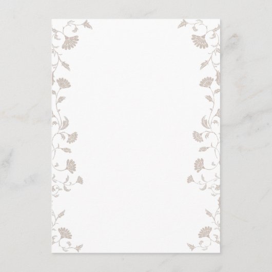 黒いエレガントタンチャプター結婚ページのカード挿入 エンクロージャーカード (裏面)