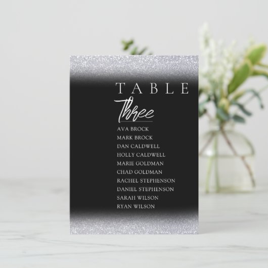 黒いエレガントテーブル番号座席表 招待状 (スタンド正面)