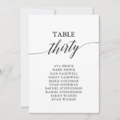黒いエレガントテーブル番号30座席表 招待状 (正面)
