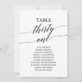 黒いエレガントテーブル番号31座席表 招待状 (正面)