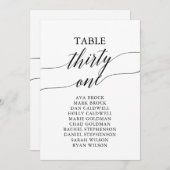 黒いエレガントテーブル番号31座席表 招待状 (正面/裏面)