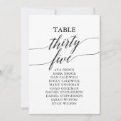 黒いエレガントテーブル番号35座席表 招待状 (正面)