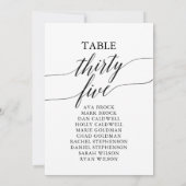 黒いエレガントテーブル番号35座席表 招待状 (裏面)