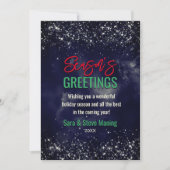 黒いエレガントネイビー大理石アートグリッター シーズンカード (正面)
