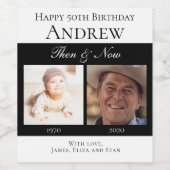 黒いエレガントハッピーバースデーその後と今の写真 ワインラベル (シングルラベル)