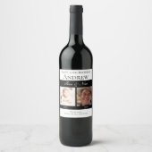 黒いエレガントハッピーバースデーその後と今の写真 ワインラベル (正面)