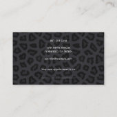 黒いエレガントヒョウ斑点 予約カード (裏面)