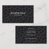 黒いエレガントヒョウ斑点 予約カード (正面/裏面)