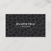 黒いエレガントヒョウ斑点 予約カード (正面)