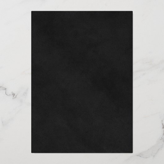 黒いエレガントビロードのテクスチャー結婚模倣 箔招待状 (裏面)
