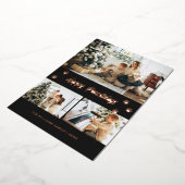 黒いエレガントフォトハッピーパウィデイバラ金ゴールド 箔シーズンカード (回転した状態)