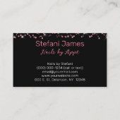 黒いエレガントホットピンクフォイルタイガーブラシストローク 名刺 (裏面)