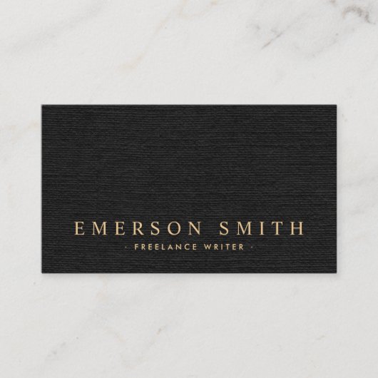 黒いエレガントリネンは上品に見える 名刺 (正面)