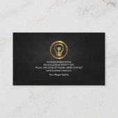 黒いエレガント列の金ゴールド電球の電気技師 名刺 (裏面)