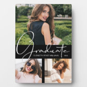 黒いエレガント卒業写真 フォトプラーク (正面)
