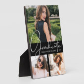 黒いエレガント卒業写真 フォトプラーク (側面)