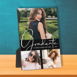黒いエレガント卒業写真 フォトプラーク