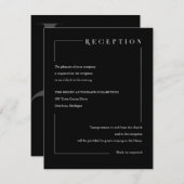 黒いエレガント幾何学的イニシャル エンクロージャーカード (正面/裏面)