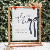 黒いエレガント弓花バーが花束を作る 台座サイン