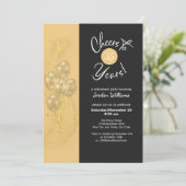 黒いエレガント応援から年退職パーティー 招待状 (スタンド正面)