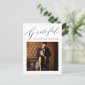 黒いエレガント感謝の台本の写結婚真 ポストカード (スタンド正面)