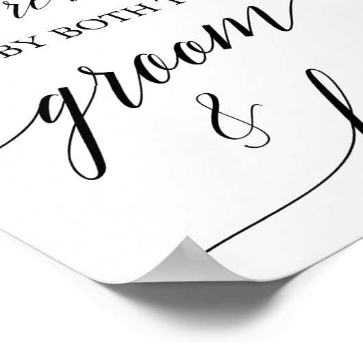 黒いエレガント書道がシートの標識を選ぶ ポスター (角)