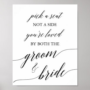 黒いエレガント書道がシートの標識を選ぶ ポスター