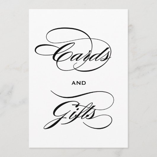 黒いエレガント書道のカードとギフトの看板 (正面)