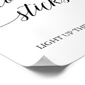 黒いエレガント書道の光彩スティック記号 ポスター (角)