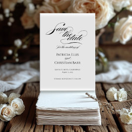 黒いエレガント書道の招待を保存 招待状