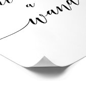 黒いエレガント書道の波と杖のサイン ポスター (角)