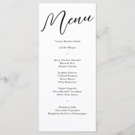 黒いエレガント書道の結婚晩餐会 メニュー