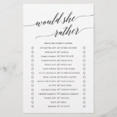 黒いエレガント書道は彼女はむしろ遊ぶだろう チラシ (正面)