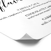 黒いエレガント書道カップケーキの味の看板 ポスター (角)