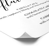 黒いエレガント書道カップケーキの味の看板 ポスター (角)