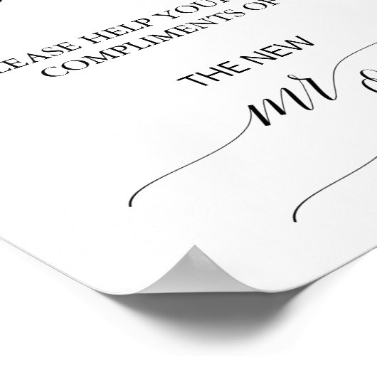 黒いエレガント書道ガントバスルームの標識 ポスター (角)