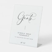 黒いエレガント書道ガントバスルームの標識 台座サイン (正面)