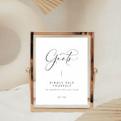 黒いエレガント書道ガントバスルームの標識 台座サイン