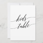 黒いエレガント書道キッズテーブルサイン5x7" 招待状 (正面)