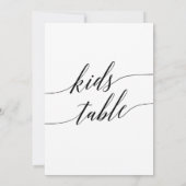 黒いエレガント書道キッズテーブルサイン5x7" 招待状 (裏面)