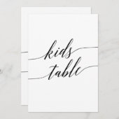 黒いエレガント書道キッズテーブルサイン5x7" 招待状 (正面/裏面)