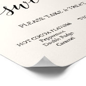 黒いエレガント書道クリームラブは甘いサイン ポスター (角)